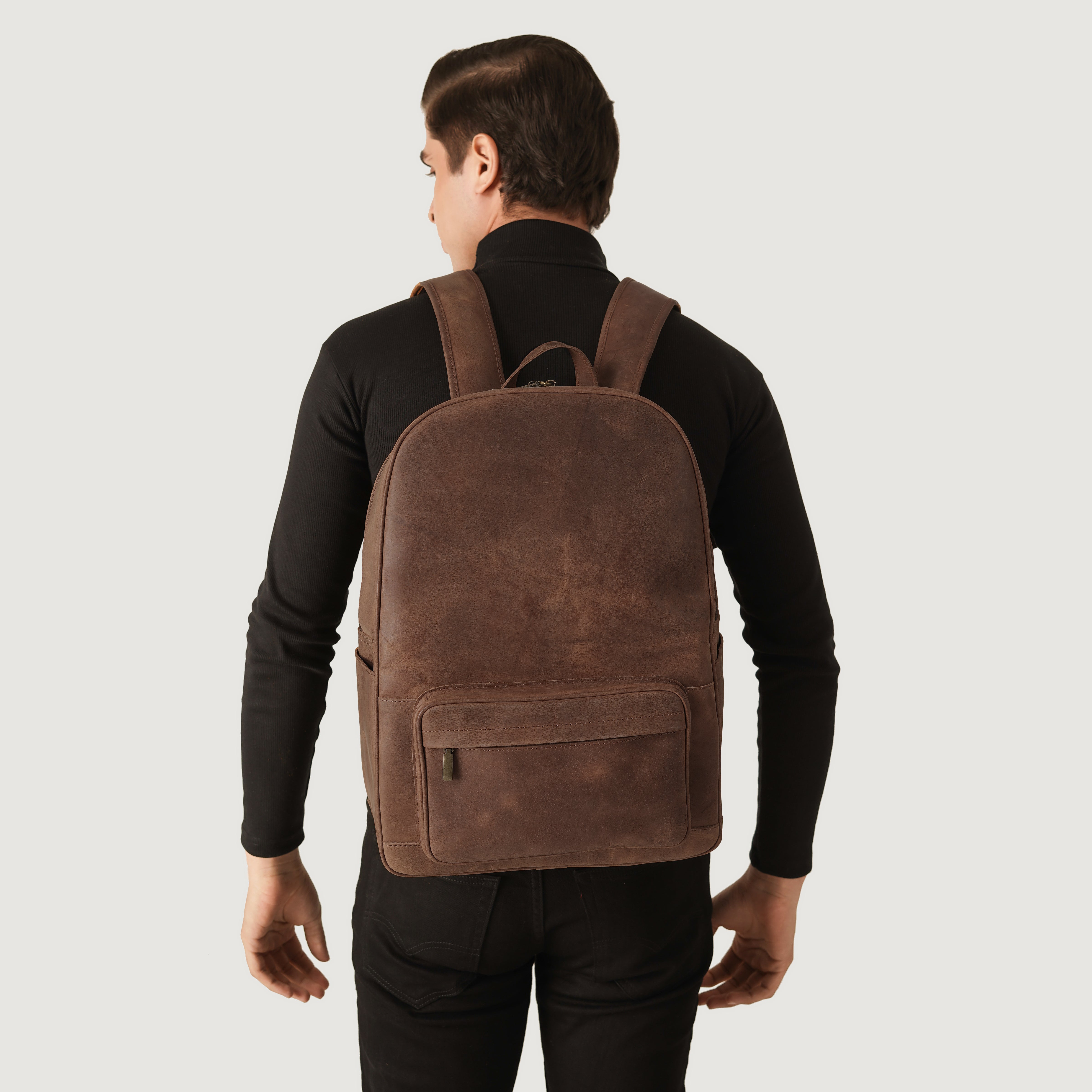 The Philos Vintage Tan Leather Backpack