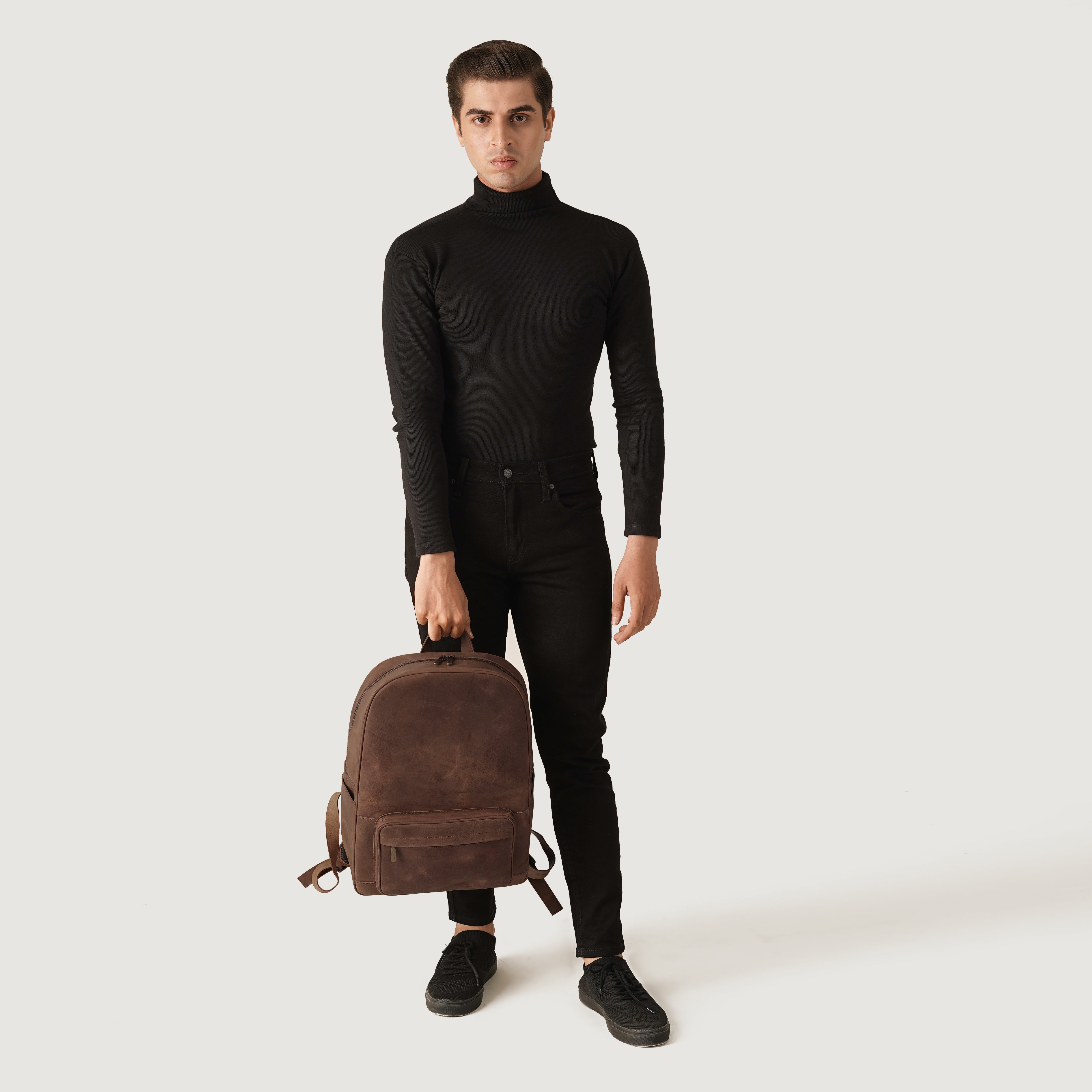 The Philos Vintage Tan Leather Backpack