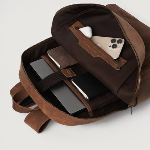 The Philos Vintage Tan Leather Backpack