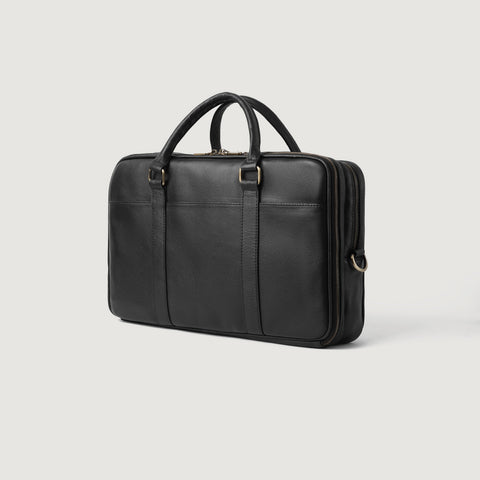 The Preston Black Leather Briefcase