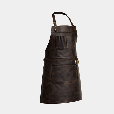 The Riding of Yorkshire Full Grain Dark Brown Apron - Leather Clan