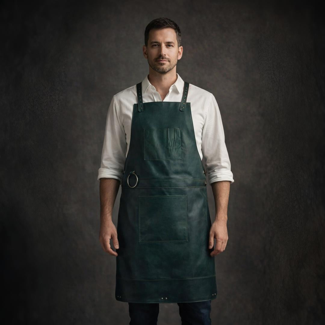 The Riding of Yorkshire Full Grain Green Apron