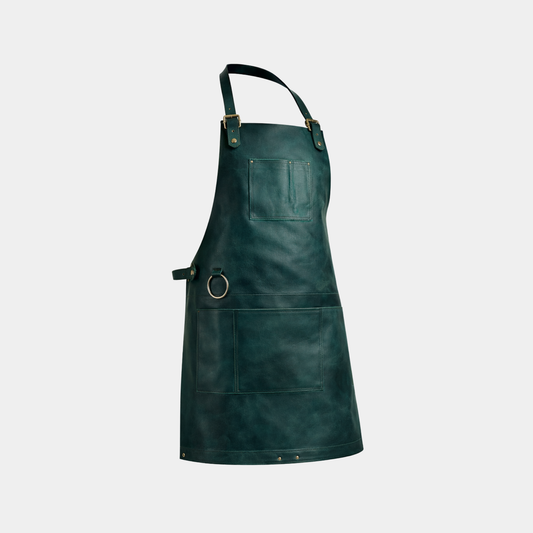 The Riding of Yorkshire Full Grain Green Apron - Leather Clan