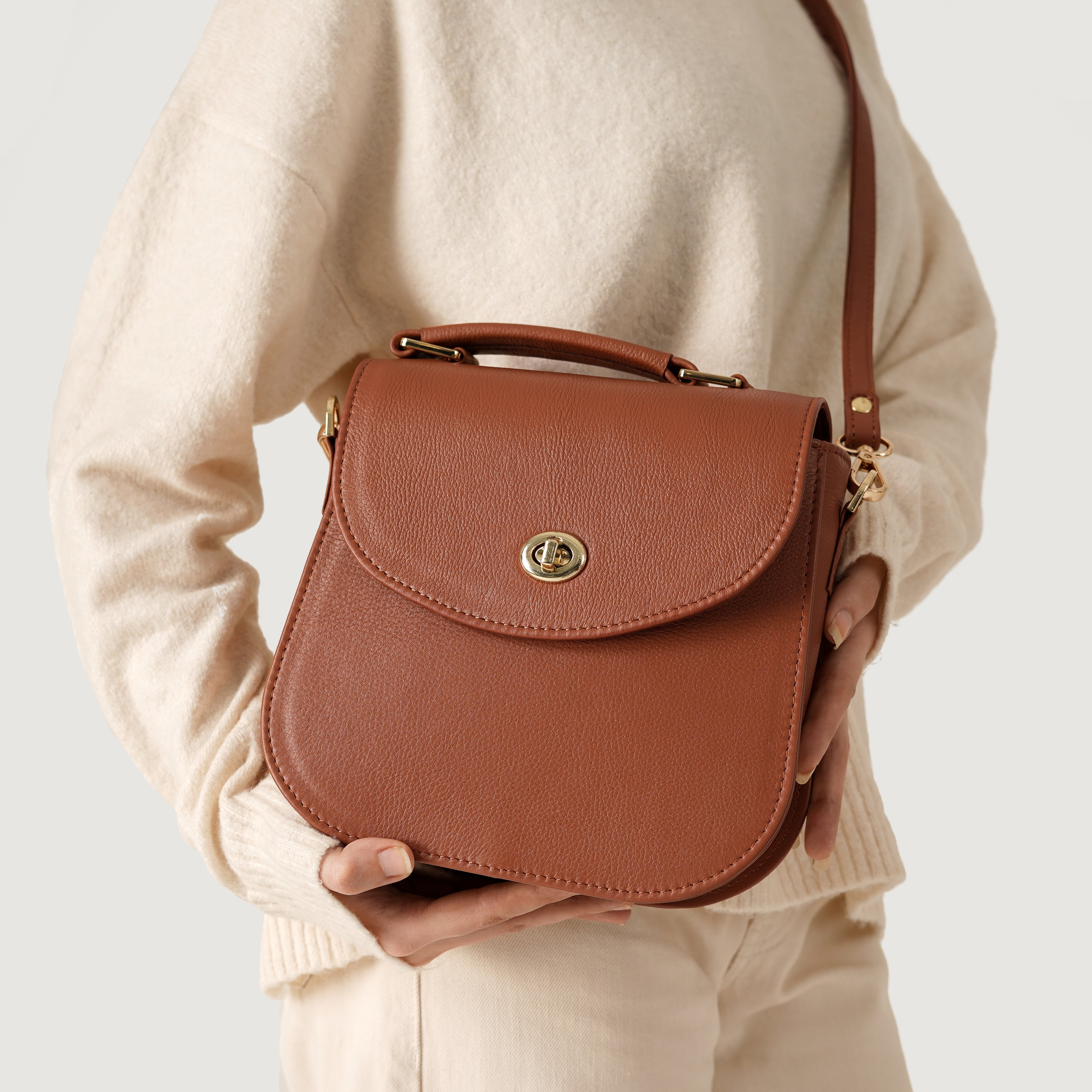 The Sandra Brown Leather Saddle Bag