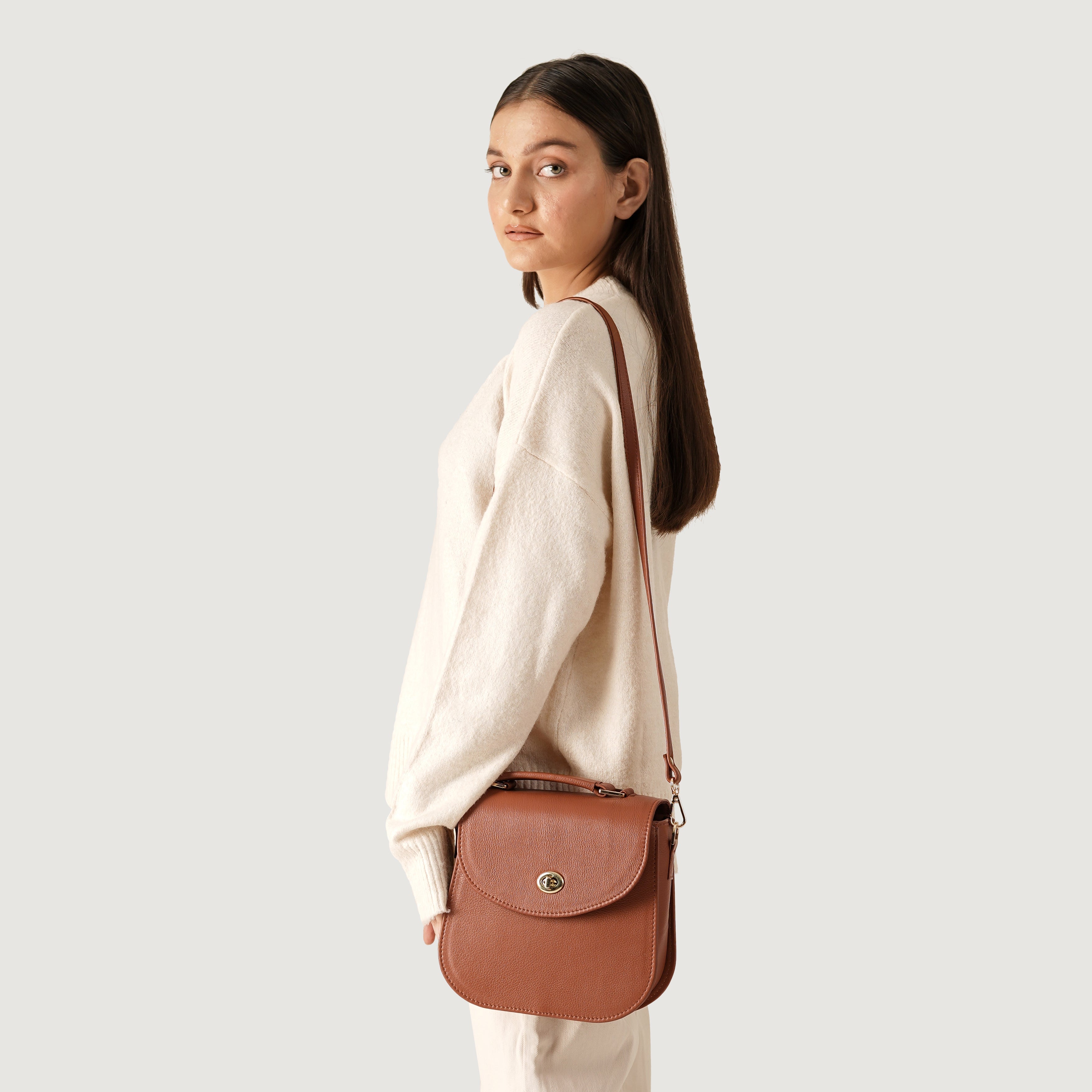 The Sandra Brown Leather Saddle Bag