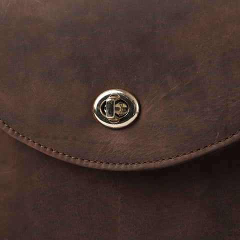 The Sandra Vintage Distressed Brown Leather Saddle Bag