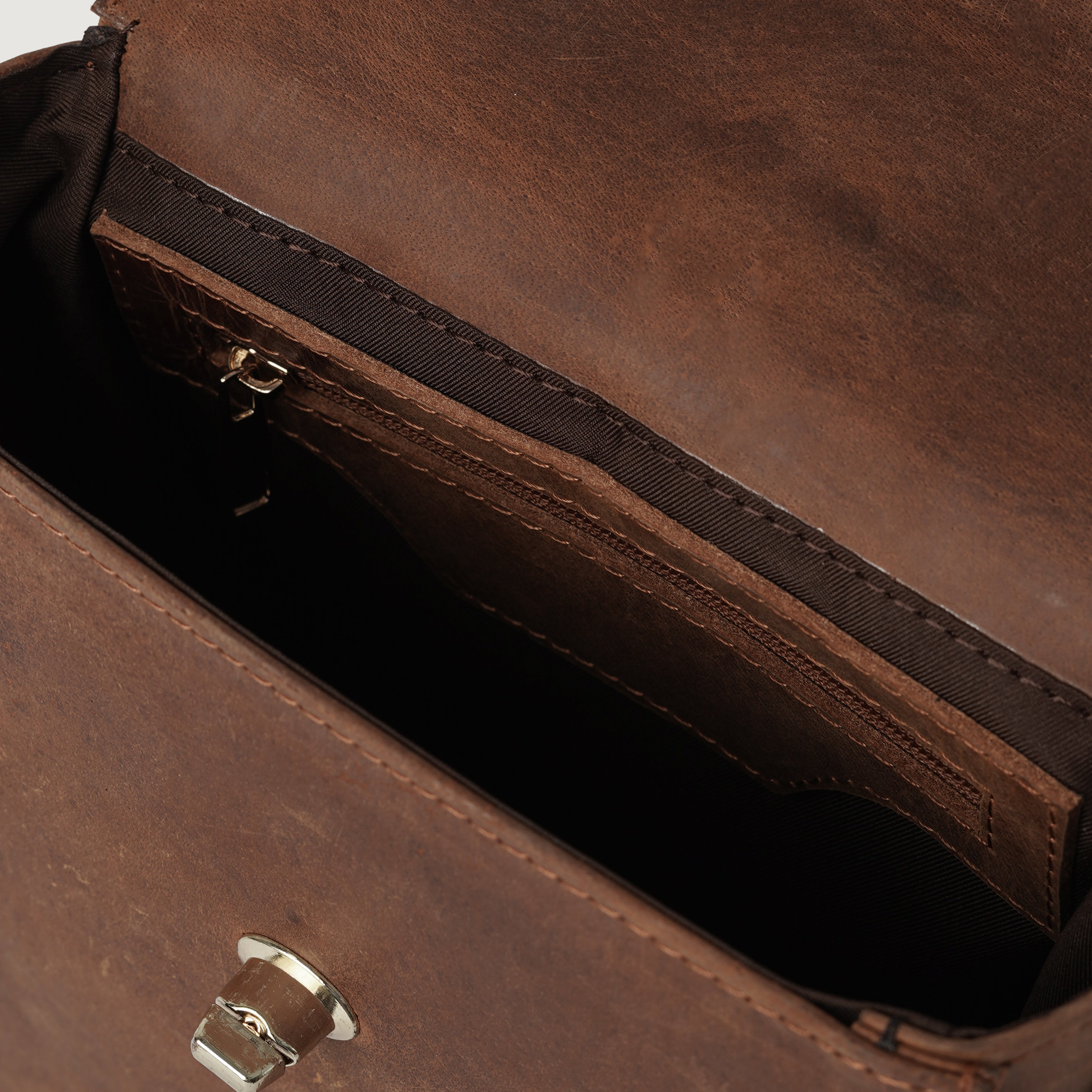 The Sandra Vintage Tan Leather Saddle Bag