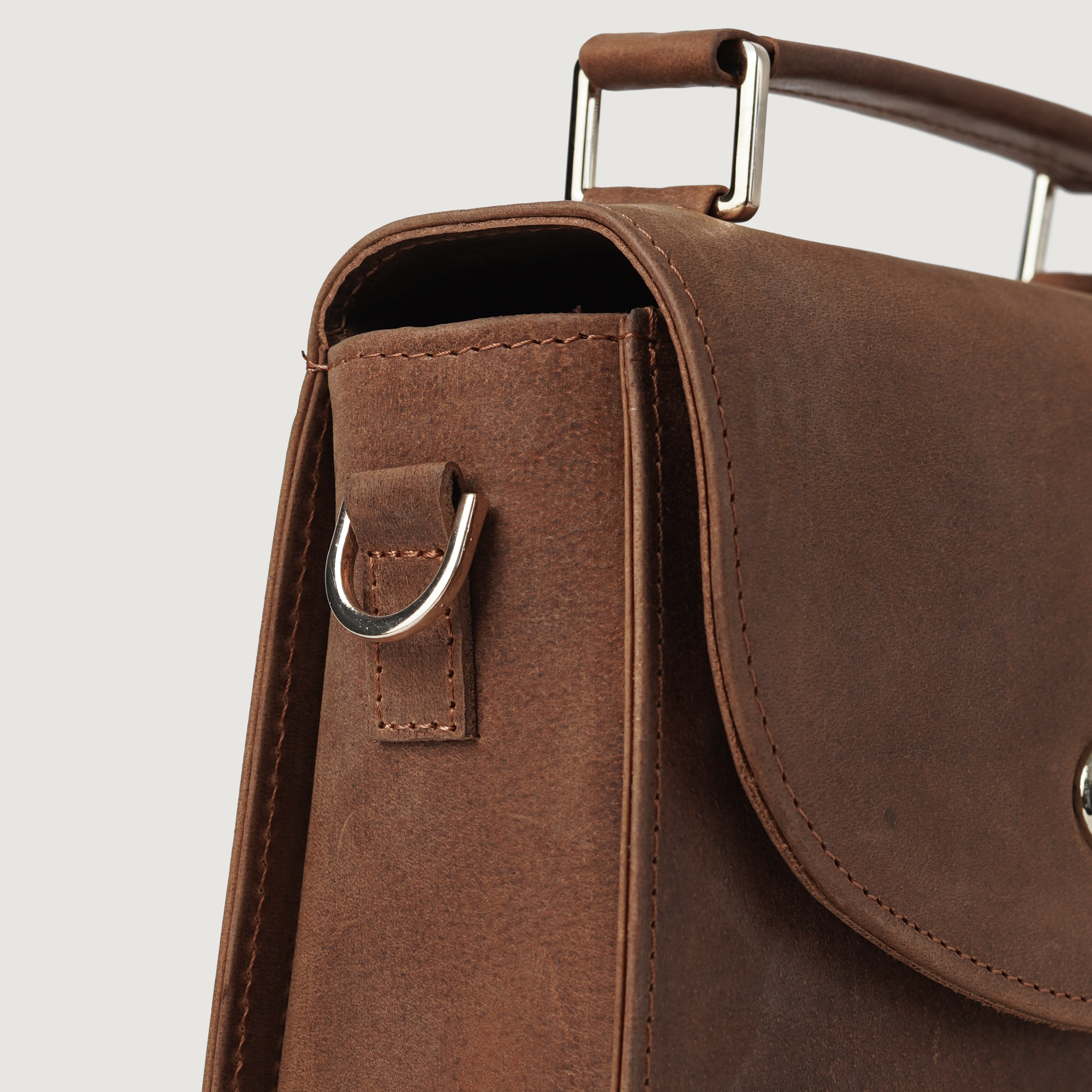 The Sandra Vintage Tan Leather Saddle Bag