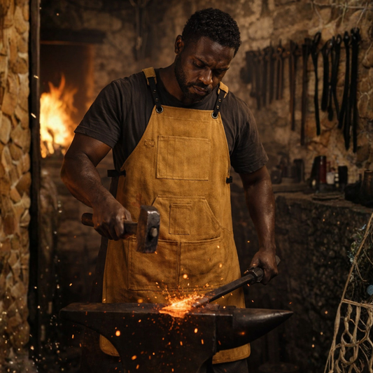 The Shropshire Brown Canvas Apron - Leather Clan