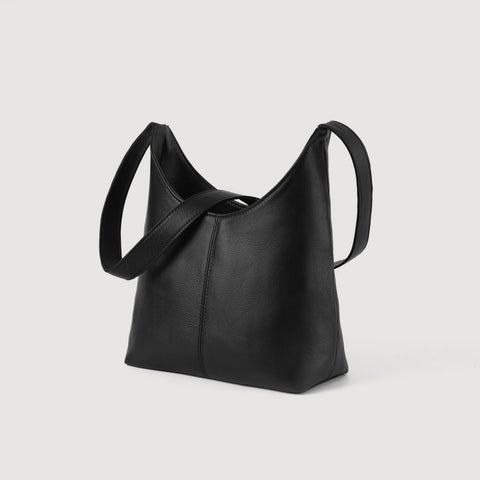 The Stefani Black Leather Hobo Bag