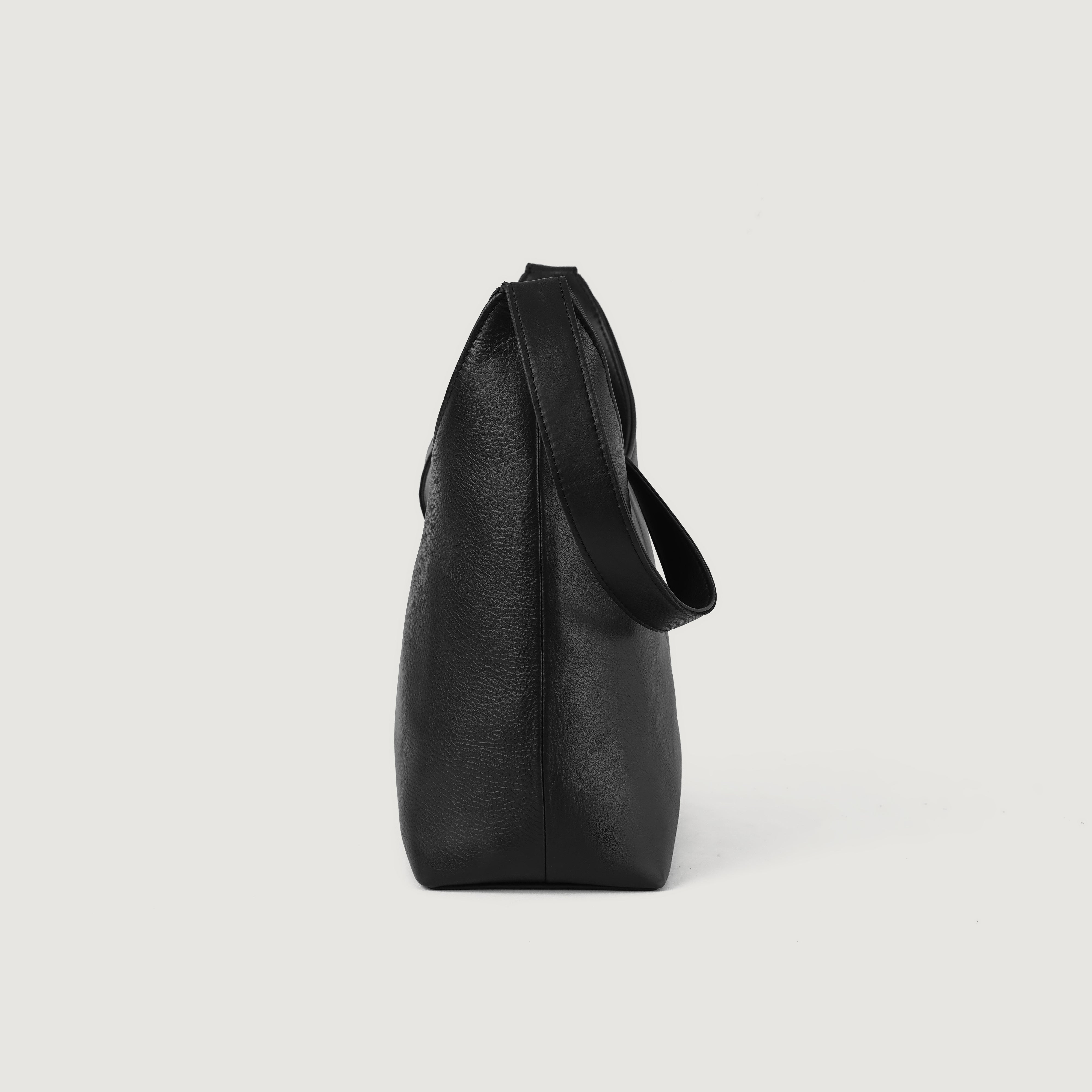 The Stefani Black Leather Hobo Bag