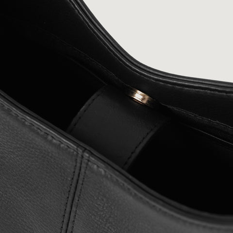 The Stefani Black Leather Hobo Bag