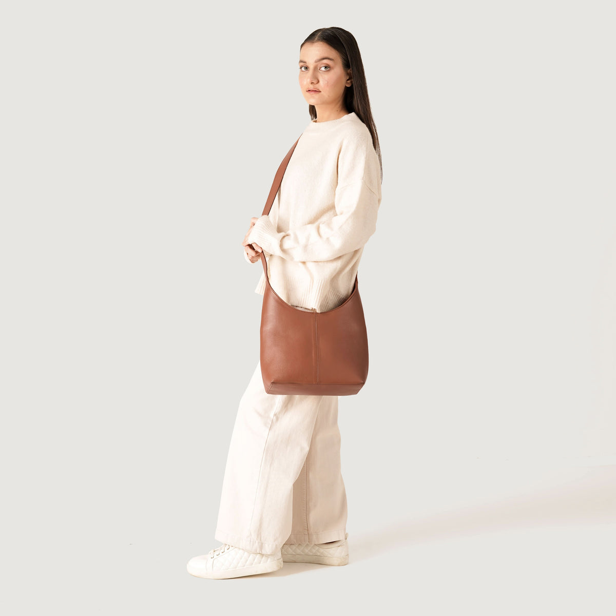 The Stefani Brown Leather Hobo Bag