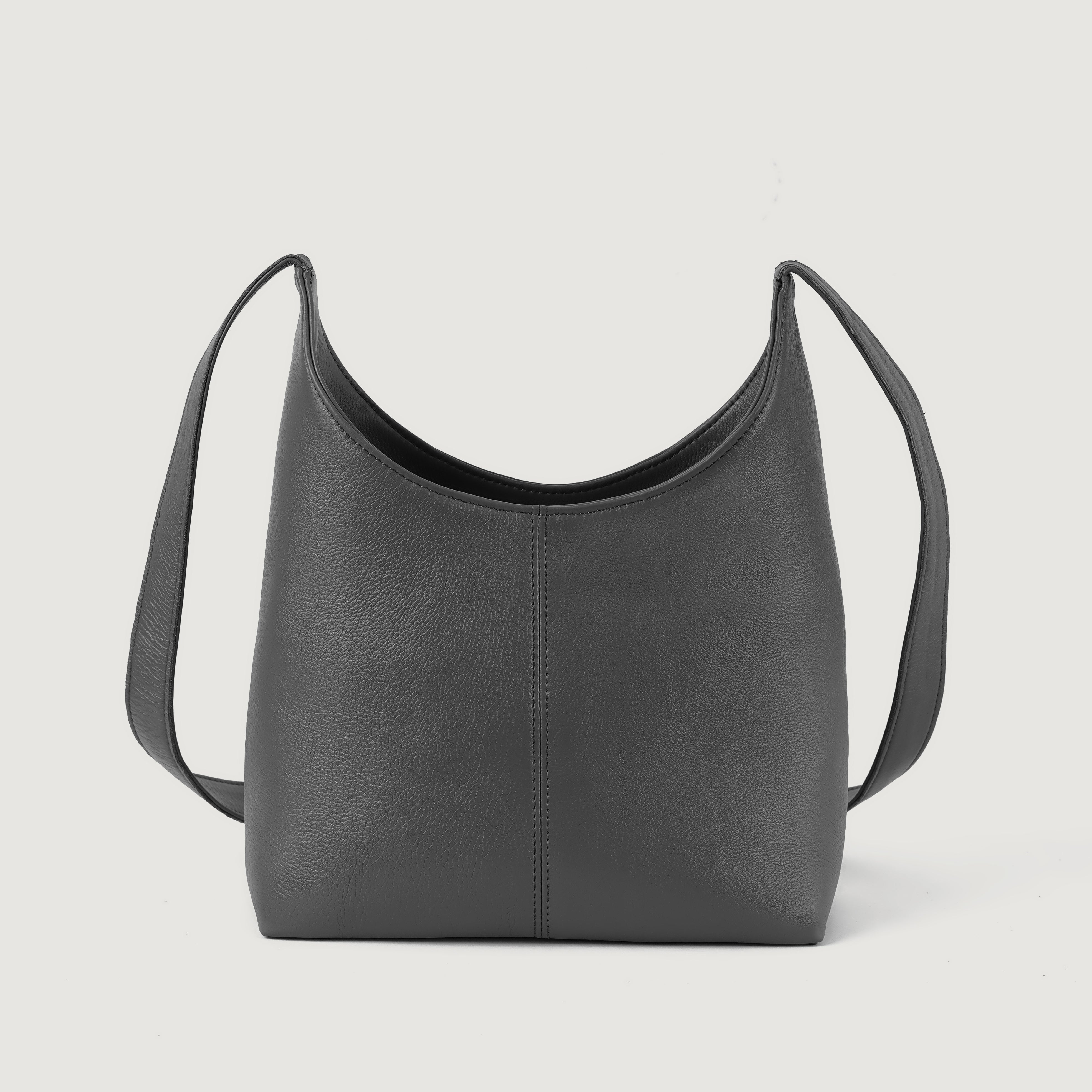 The Stefani Grey Leather Hobo Bag