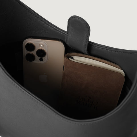 The Stefani Grey Leather Hobo Bag