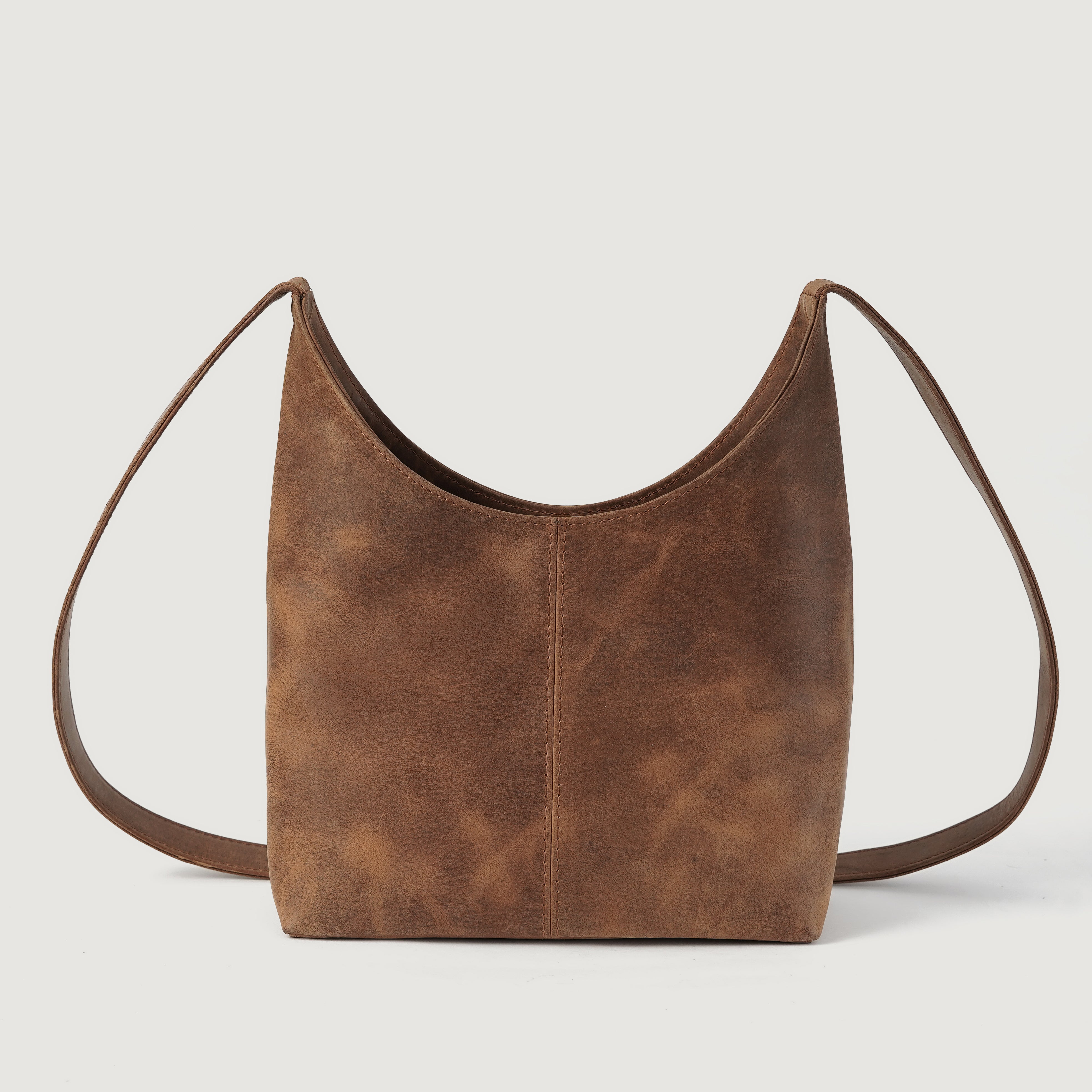 The Stefani Vintage Tan Brown Leather Hobo Bag