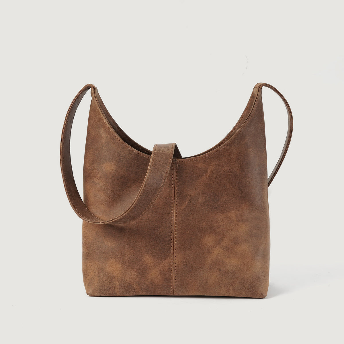 The Stefani Vintage Tan Brown Leather Hobo Bag