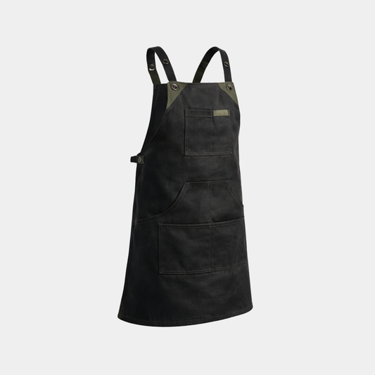 The Warwickshire Black Canvas Fabric Hairstylist Apron - Leather Clan