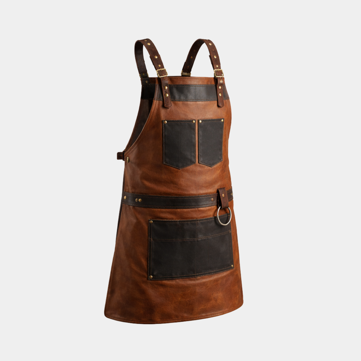 The West Midlands Brown Canvas Crossbody BBQ Apron - Leather Clan