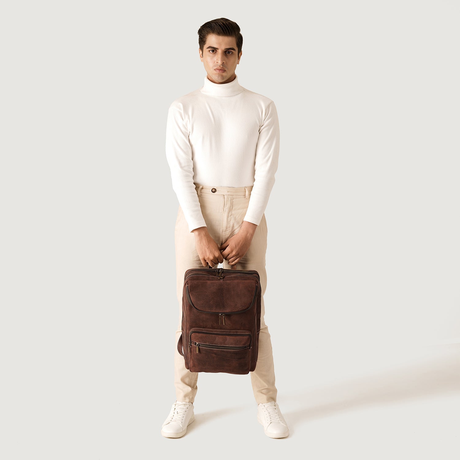 The Bedford Vintage Distressed Brown Leather Backpack