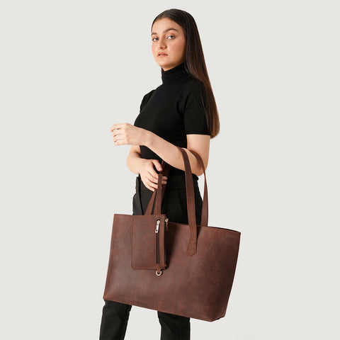 The Bianca Vintage Distressed Brown Leather Tote Bag