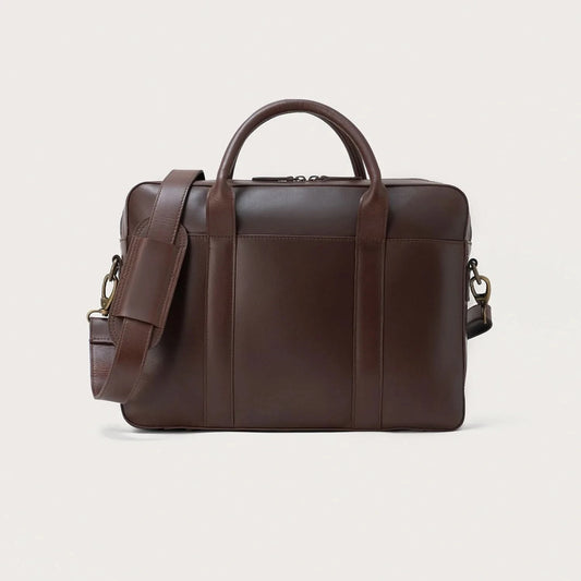 The Captain Vintage Brown Leather Briefcase - Leather Clan