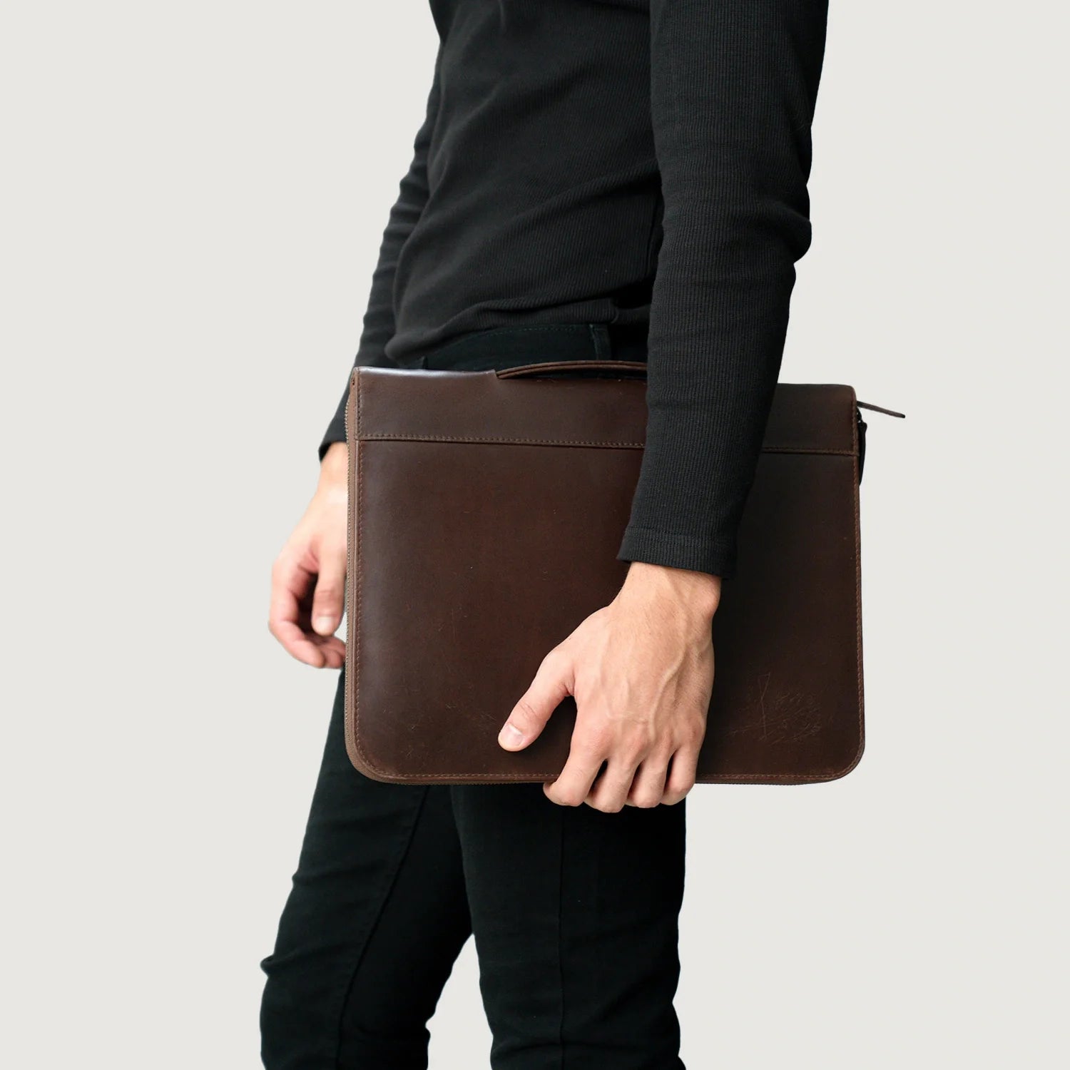The Eclectic Vintage Brown Leather Folio Organizer