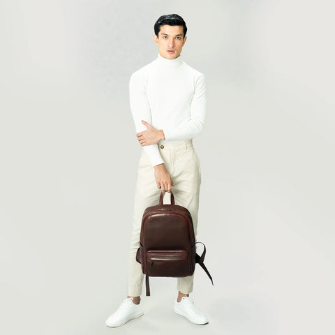 The Philos Vintage Brown Leather Backpack