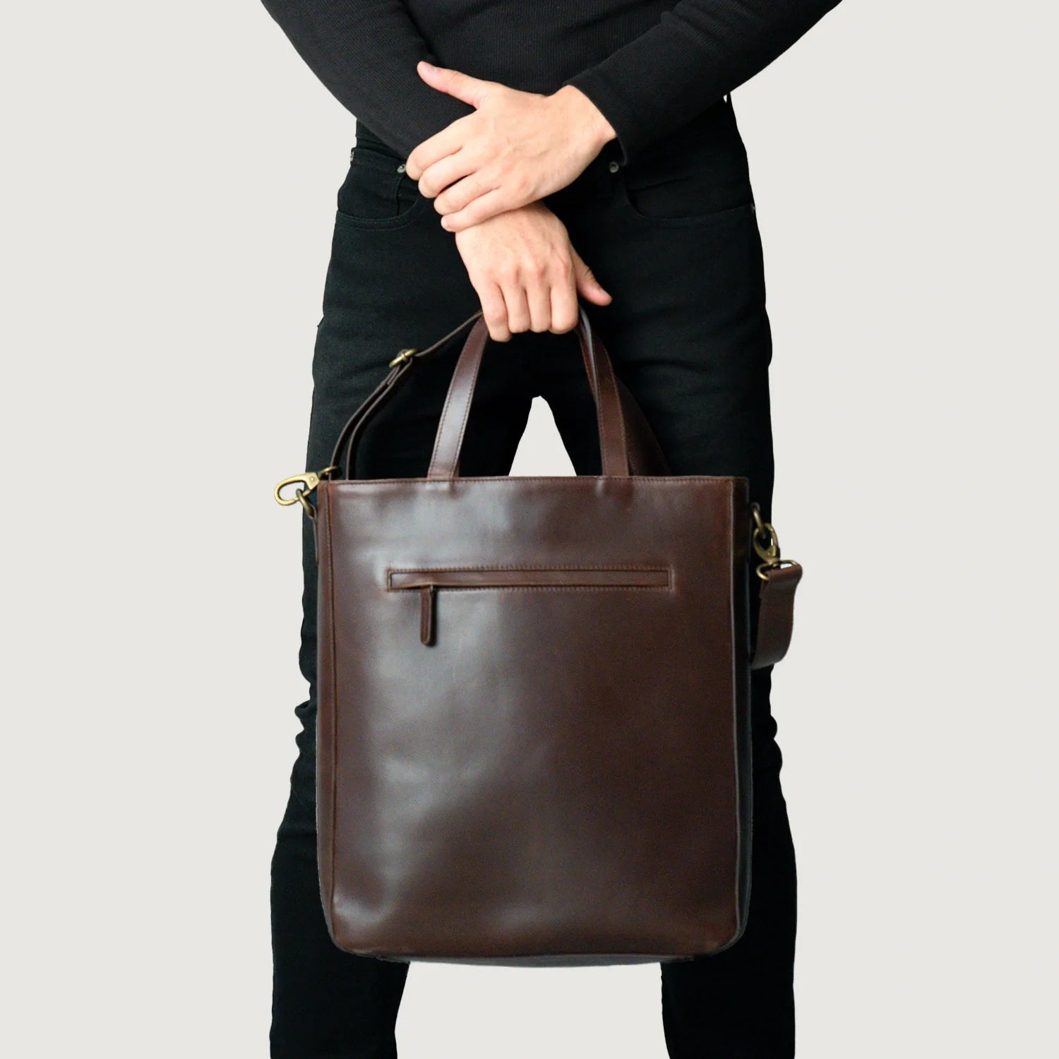 The Poet Vintage Brown Leather Tote Bag
