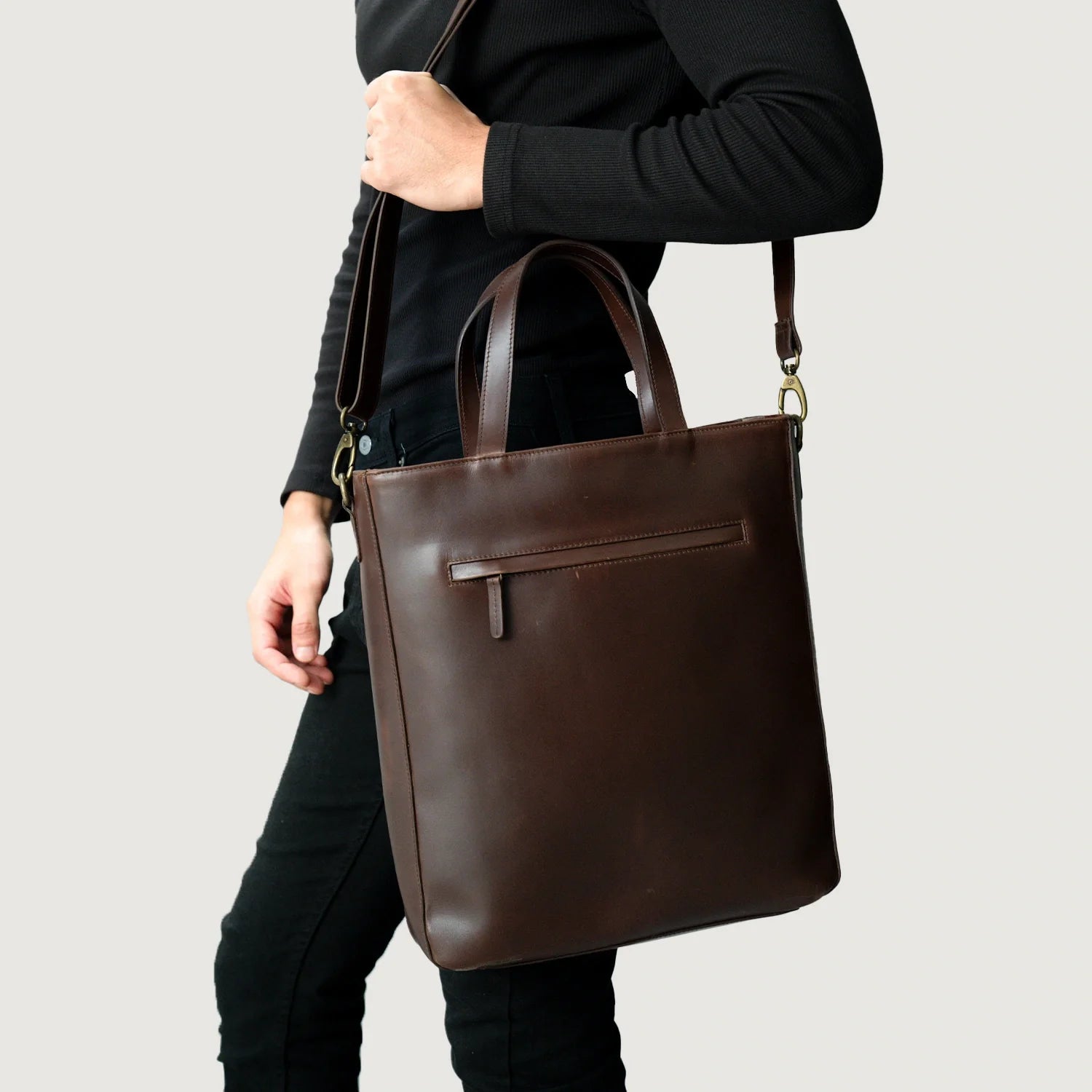 The Poet Vintage Brown Leather Tote Bag
