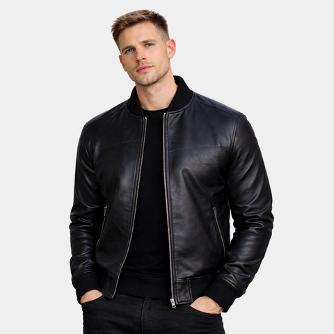 Timeless Midnight Leather Blazer
