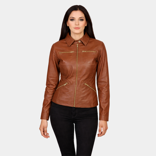 Tomachi Brown Leather Jacket