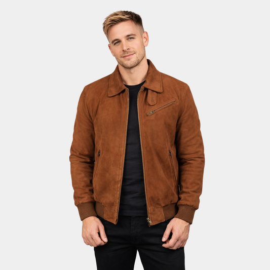 Tomchi Tan Suede Leather Jacket
