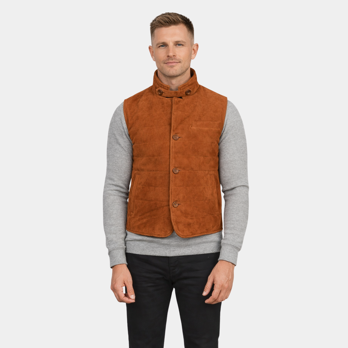 Tony Brown Suede Vest - Leather Clan