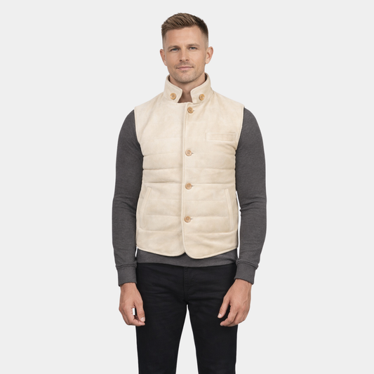 Tony Off-White Suede Vest