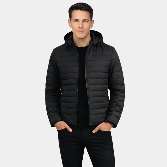 Tyler Black Hooded Puffer Jacket