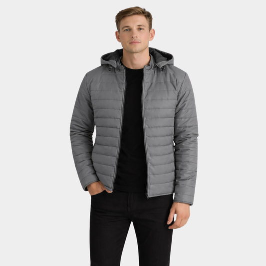 Tyler Grey Hooded Puffer Jacket