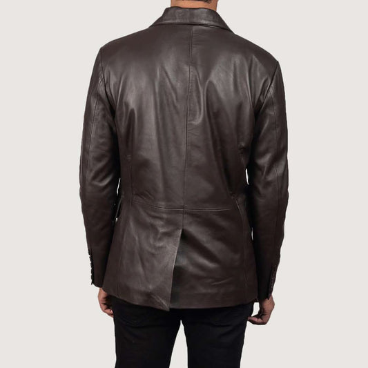 Men's Daron Brown Leather Blazer
