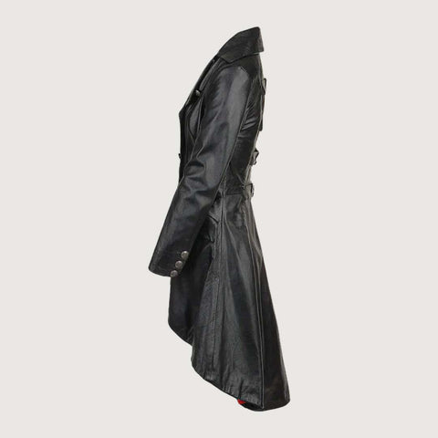 Double Breasted Gothic Raven Black Coat