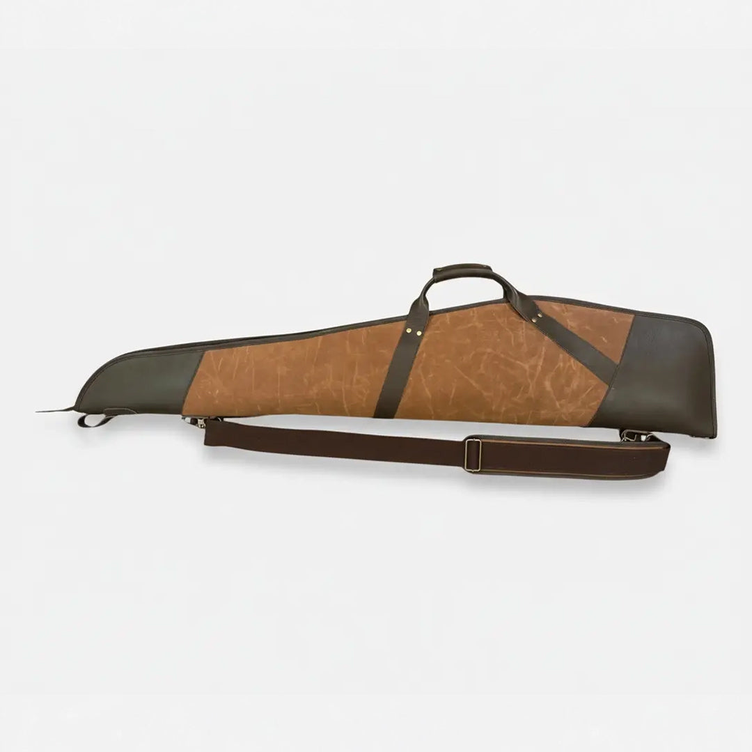 Brown Waxed Canvas Leather Rifle Case