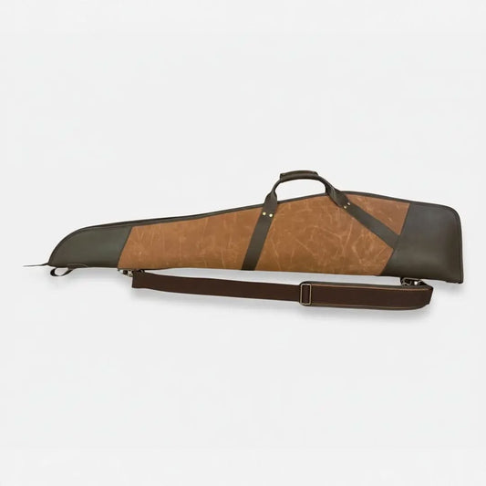 Brown Waxed Canvas Leather Rifle Case