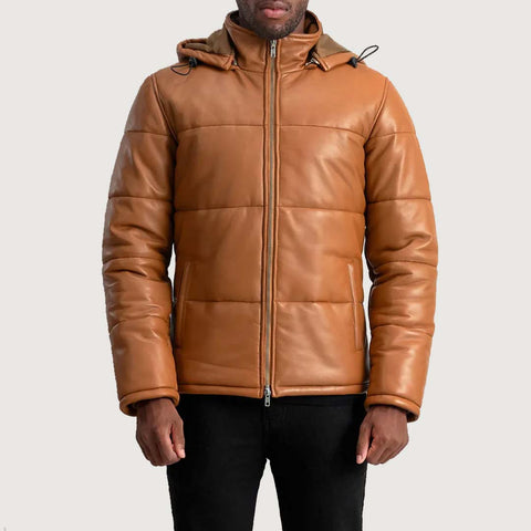 Gordon Tan LuxeShield Hooded Leather Puffe