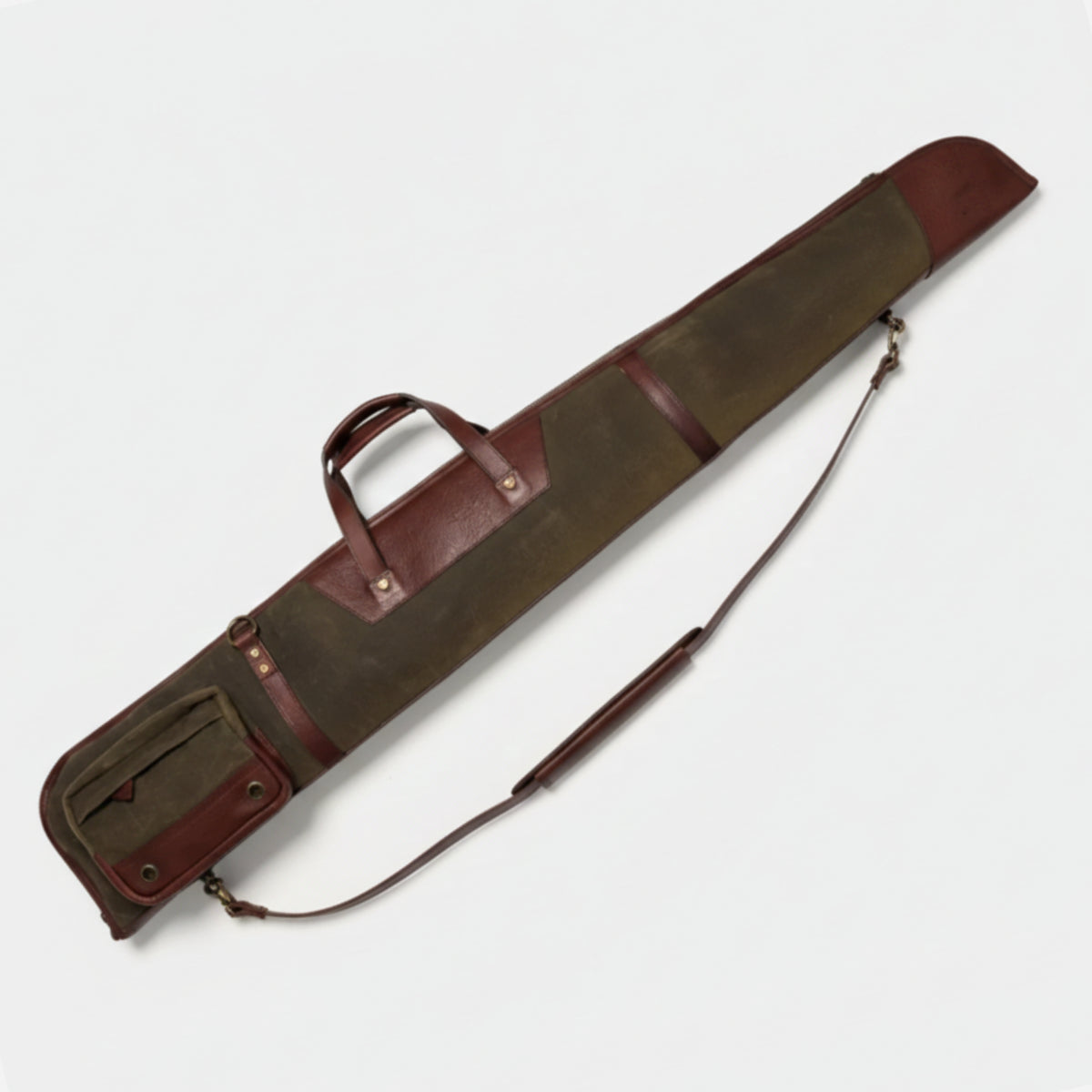 Brass Zippers Waxed Canvas Shotgun Case