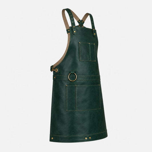 Full Grain Green Leather Welder's Apron