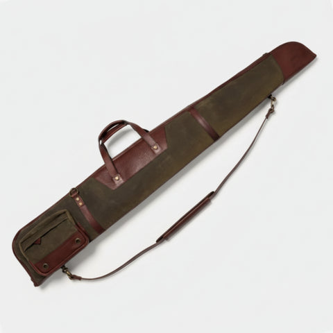 Brass Zippers Waxed Canvas Shotgun Case