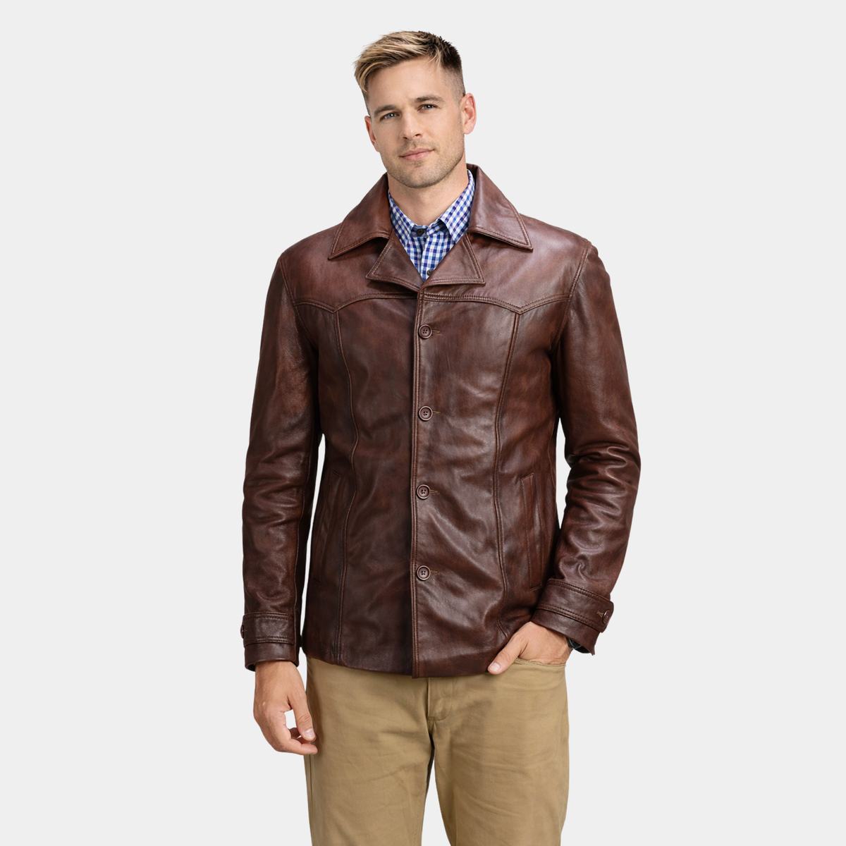 Vincent Alley Brown Leather Jacket