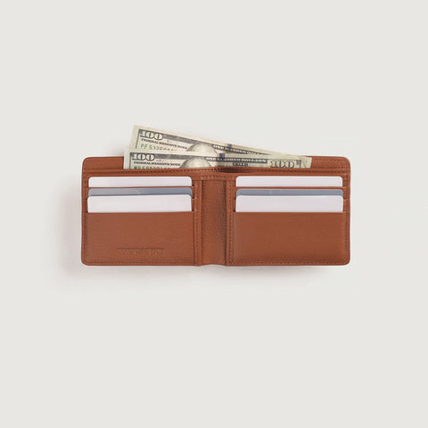 Voren Brown Leather Bi-fold Wallet