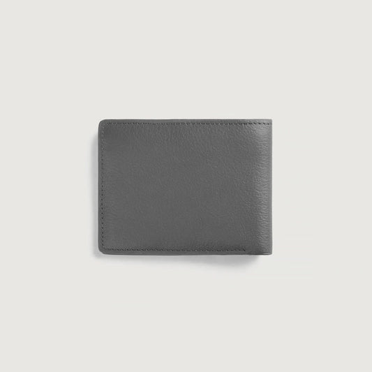 Voren Grey Leather Bi-fold Wallet