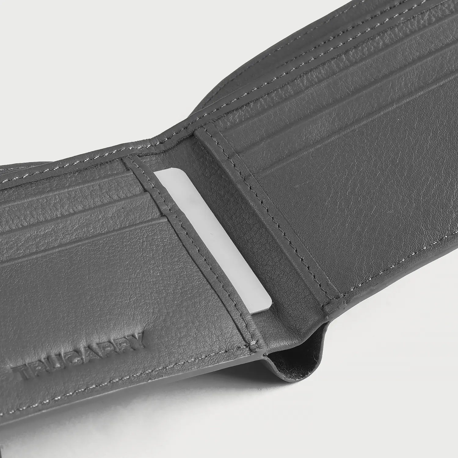 Voren Grey Leather Bi-fold Wallet