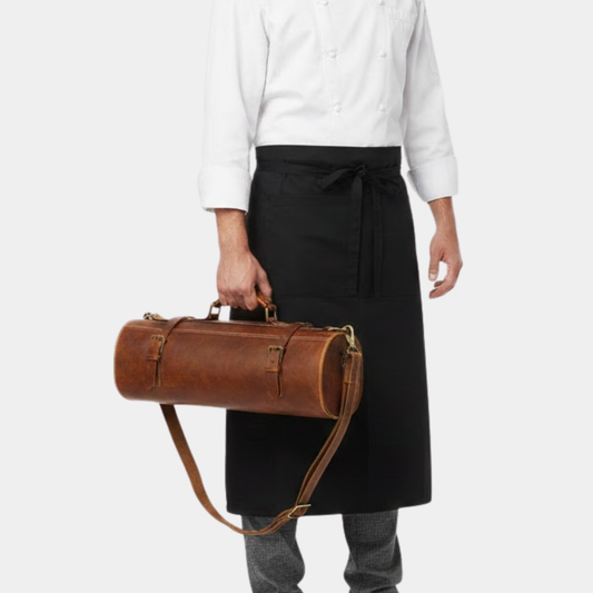 Waxed Canvas and Leather Chef Knife Roll